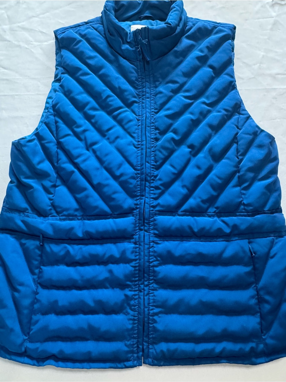 Puffer Vest Quilted Blue Zip Up Cozy Athleisure Y2K Streetwear